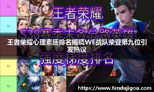 王者荣耀心理素质排名揭晓WE战队荣登第九位引发热议